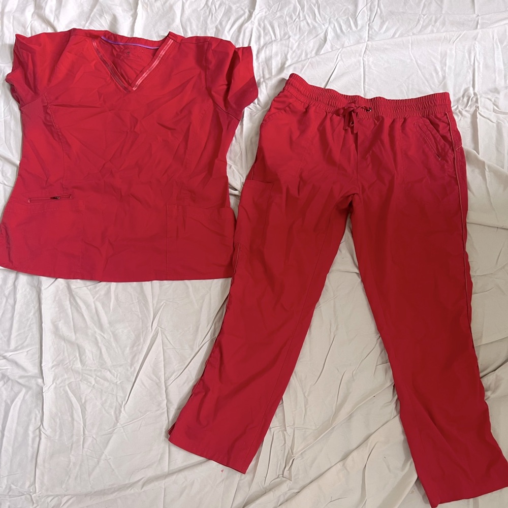 Healing Hands Scrub Set Purple Label Jasmine XL Red